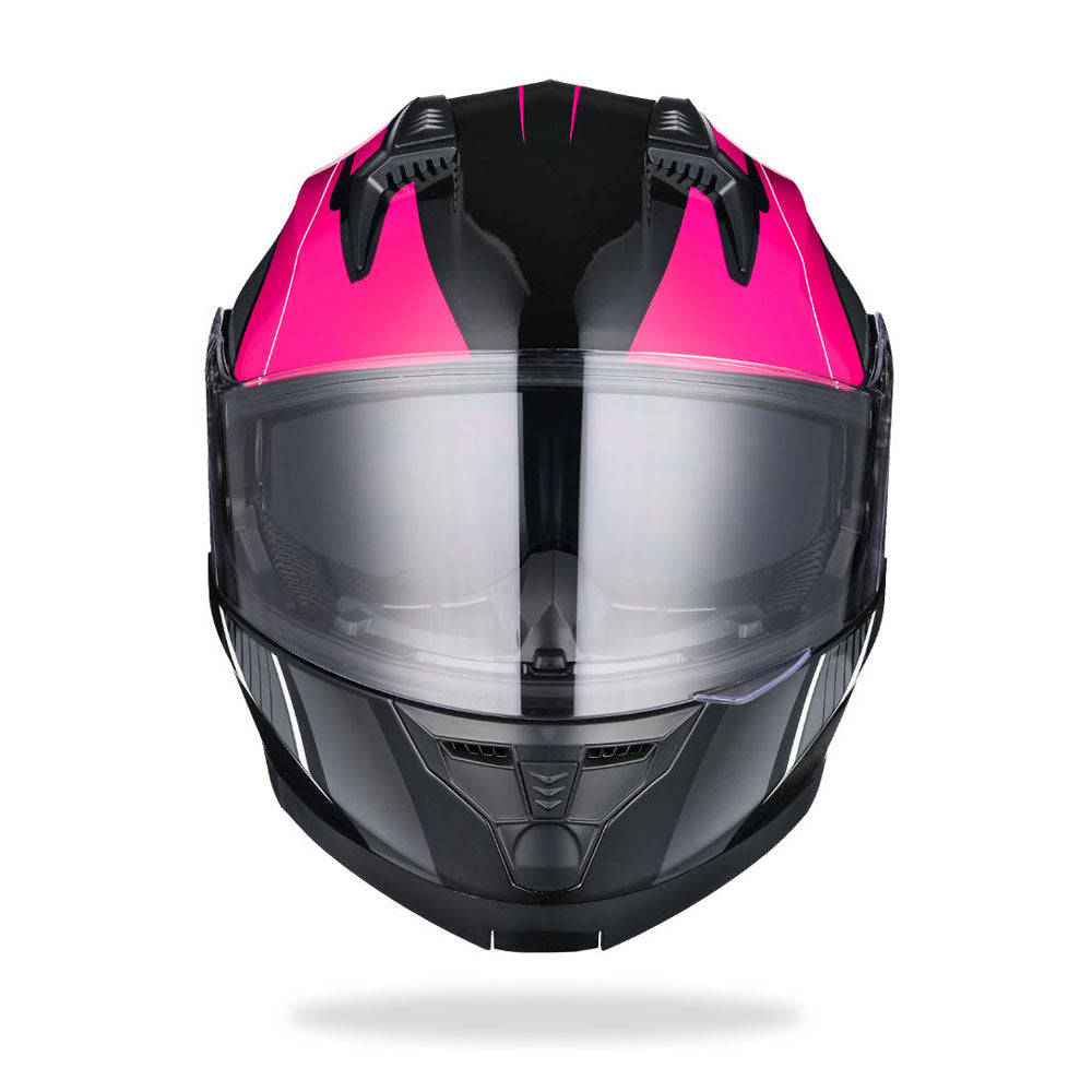 Yescom RUN-M3 Modular Helmet Flip Up DOT 2-Visors Black Pink, XL(61-62cm) Image