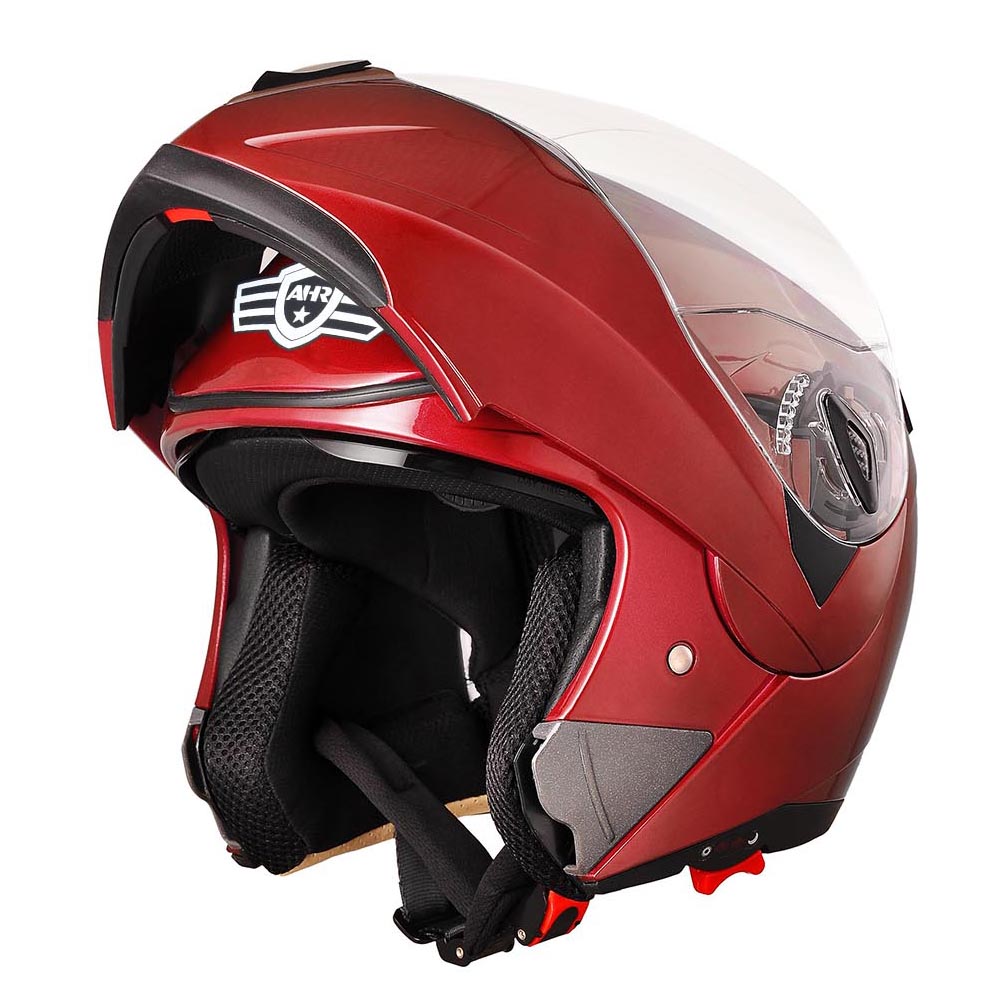 Yescom Modular Helmet Flip Up Full Face Dual Visors DOT Red, XL(61-62cm) Image