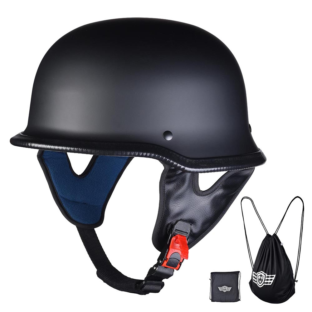 Yescom RUN-G Half Helmet Motorcycle Chopper Helmet German Style DOT, XL Image