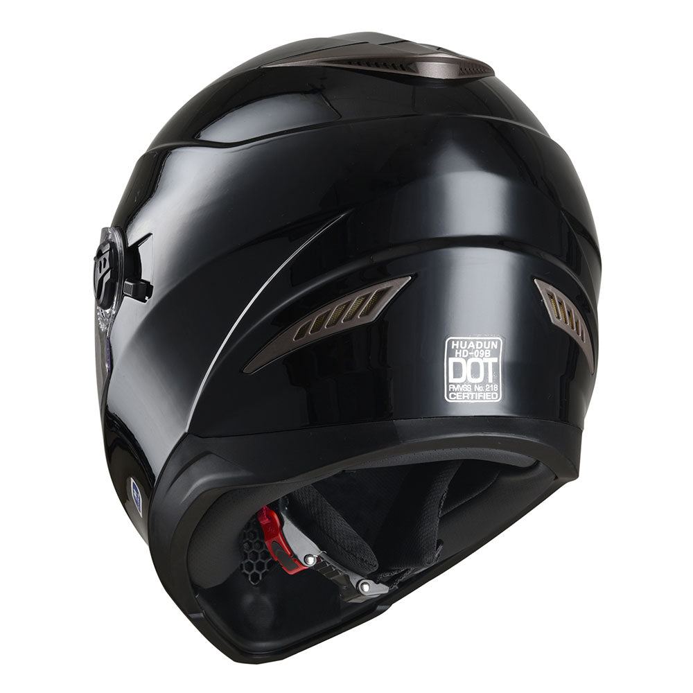Yescom DOT Motorcycle Helmet Full Face Dual Visors Black, L Image