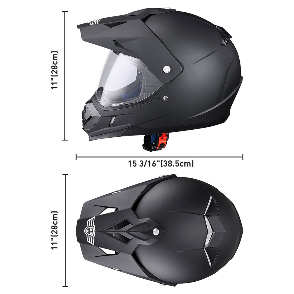 Yescom Offroad Helmet DOT Full Face Dirt Bike Black Image