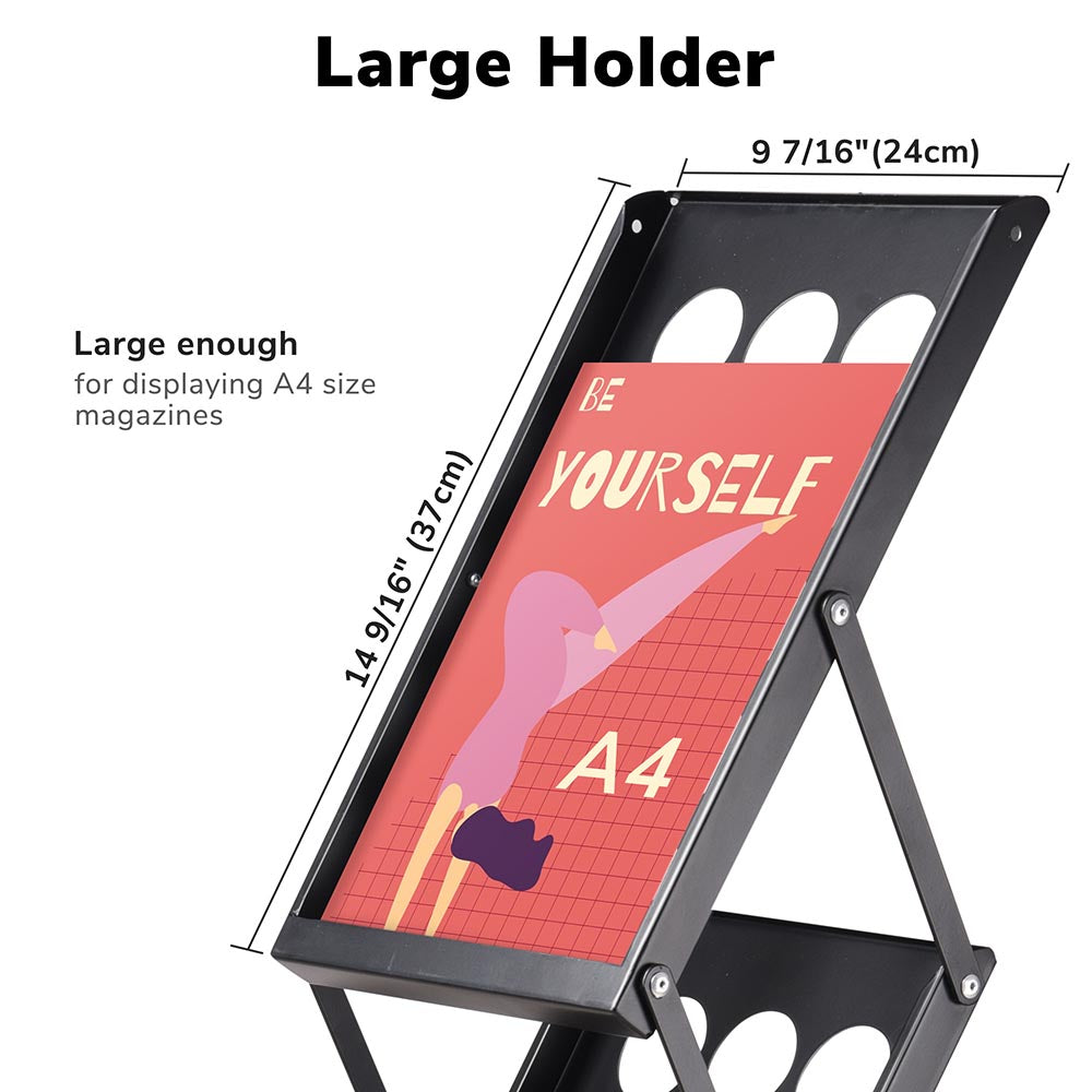 Yescom Collapsible Literature Rack Display Stand 4 Pocket w/ Bag Image