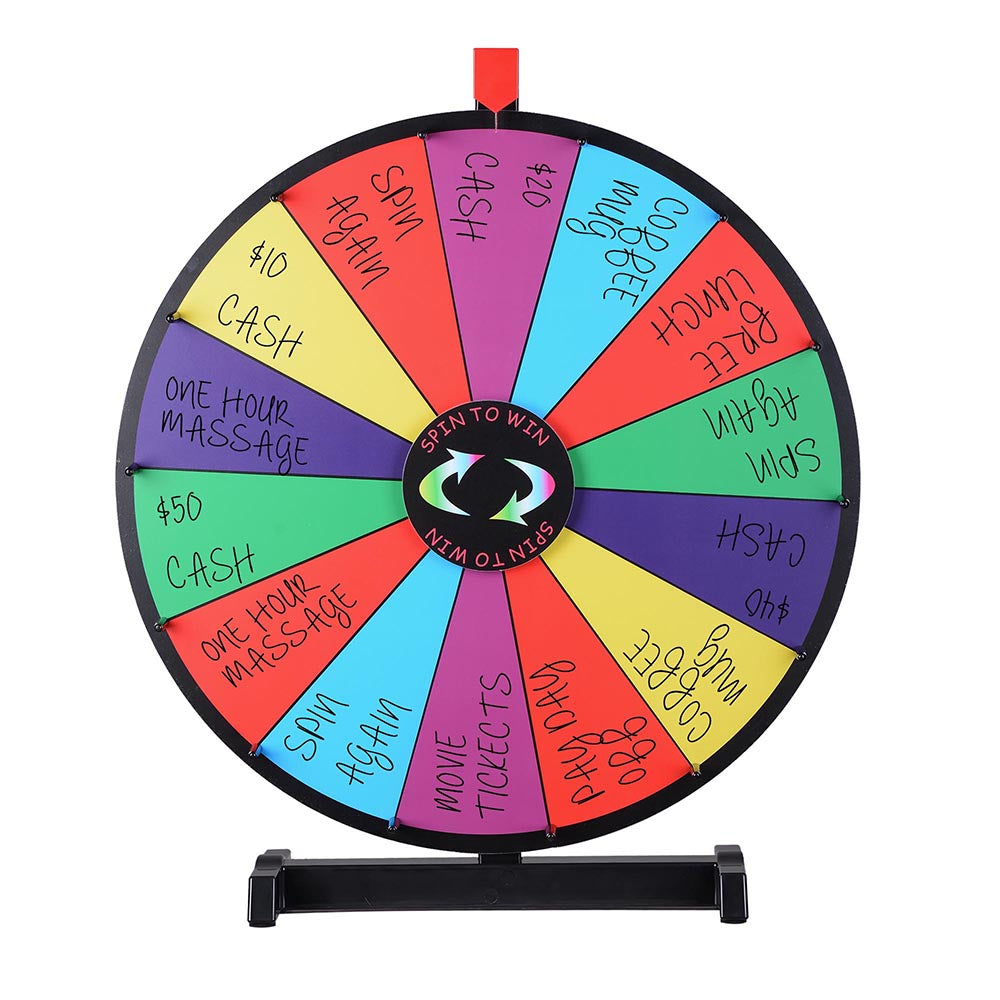 Yescom 24" Tabletop Prize Wheel Colorful Dry Erase Image