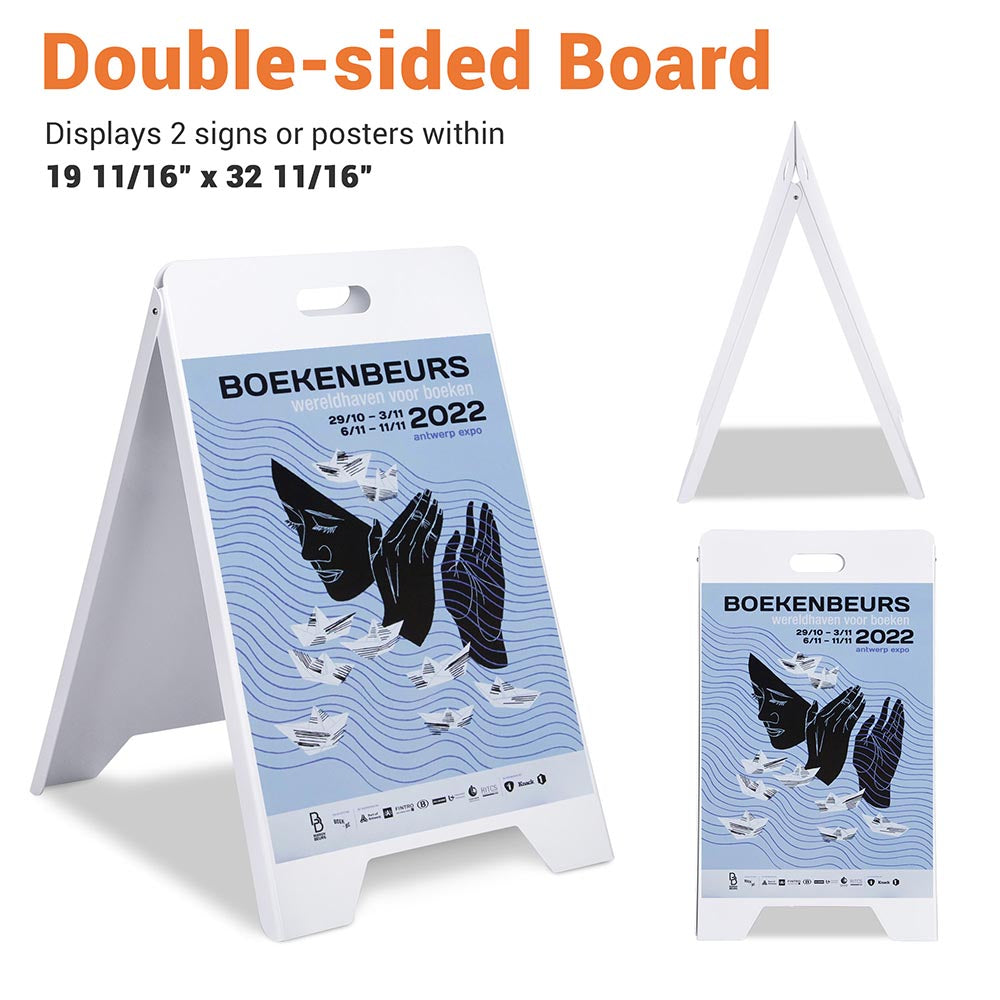 Yescom Dual-Side Sign Frame 19x32 In Sandwich Board w/ Carrying Handle Image