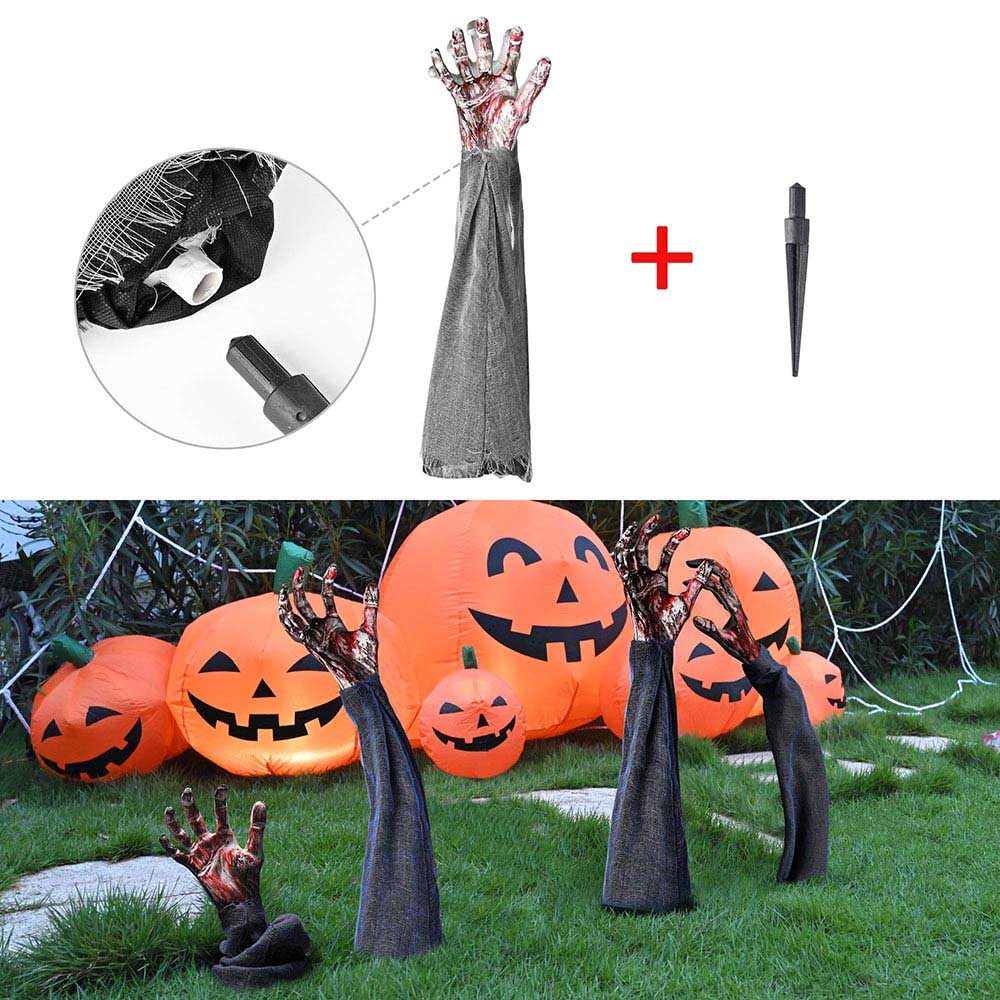 Yescom Halloween Decoration Props Zombie Hands with Lawn Stakes 4-Pair Image
