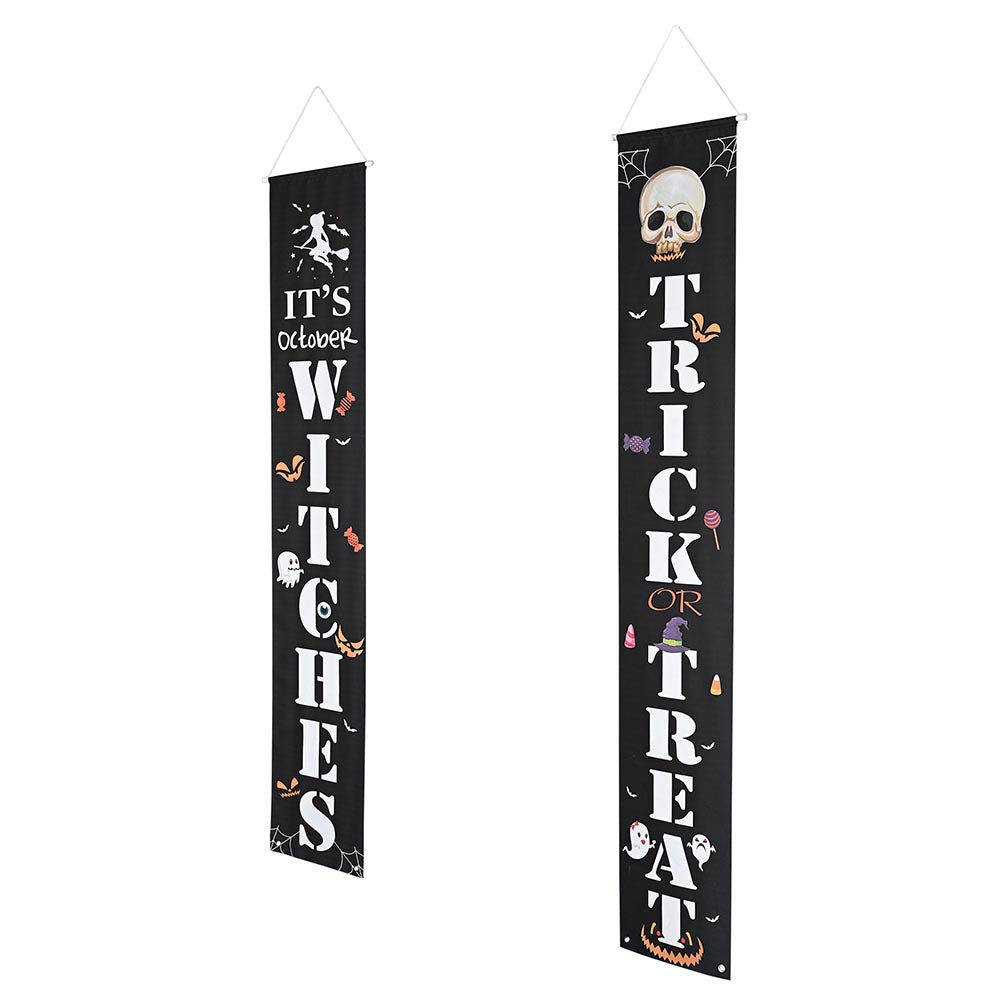 Yescom Halloween Decorations Door Signs Trick or Treat Witches 2-Pack Image
