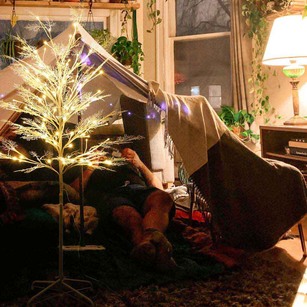 Yescom Lighted Twig Birch Tree Remote Control Christmas Decoration Image
