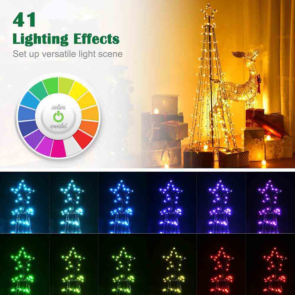 Yescom Light Show Christmas Tree Multicolor Bluetooth APP Control Image