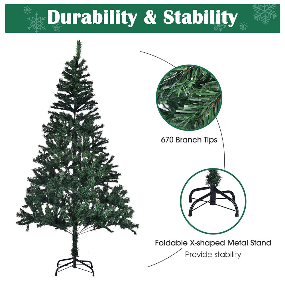 6 feet Synthetic Christmas Tree Foldable Xshaped Metal Stand