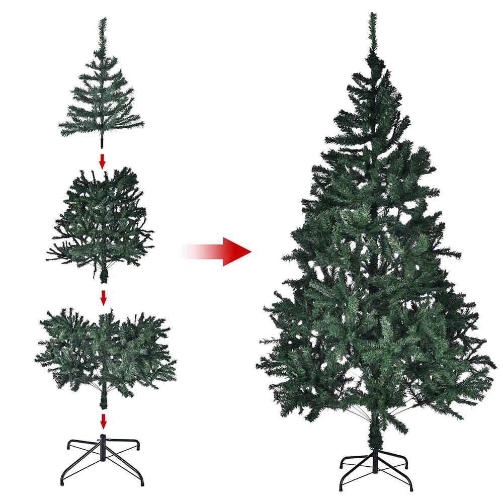 Yescom 7.5 feet Synthetic Christmas Tree Foldable X-shaped Metal Stand Image