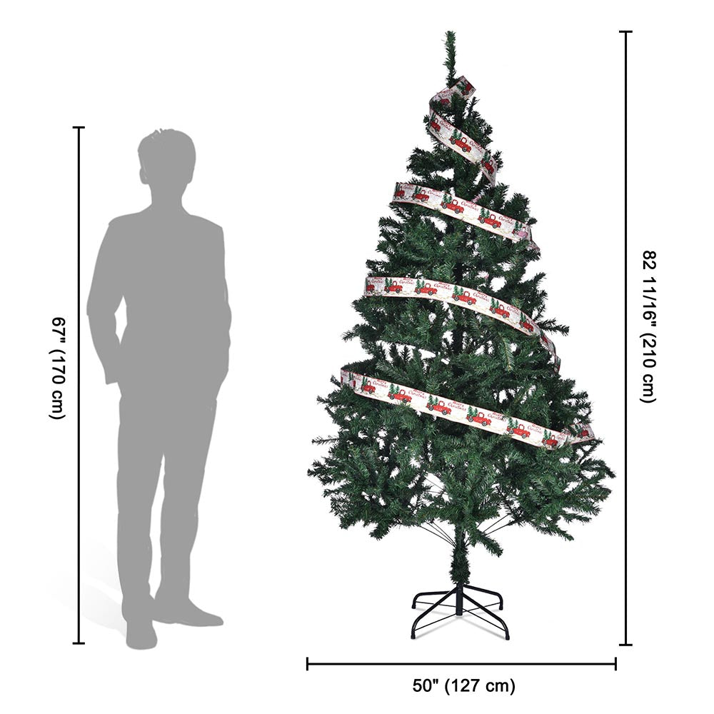 Yescom 7.5 feet Synthetic Christmas Tree Foldable X-shaped Metal Stand Image