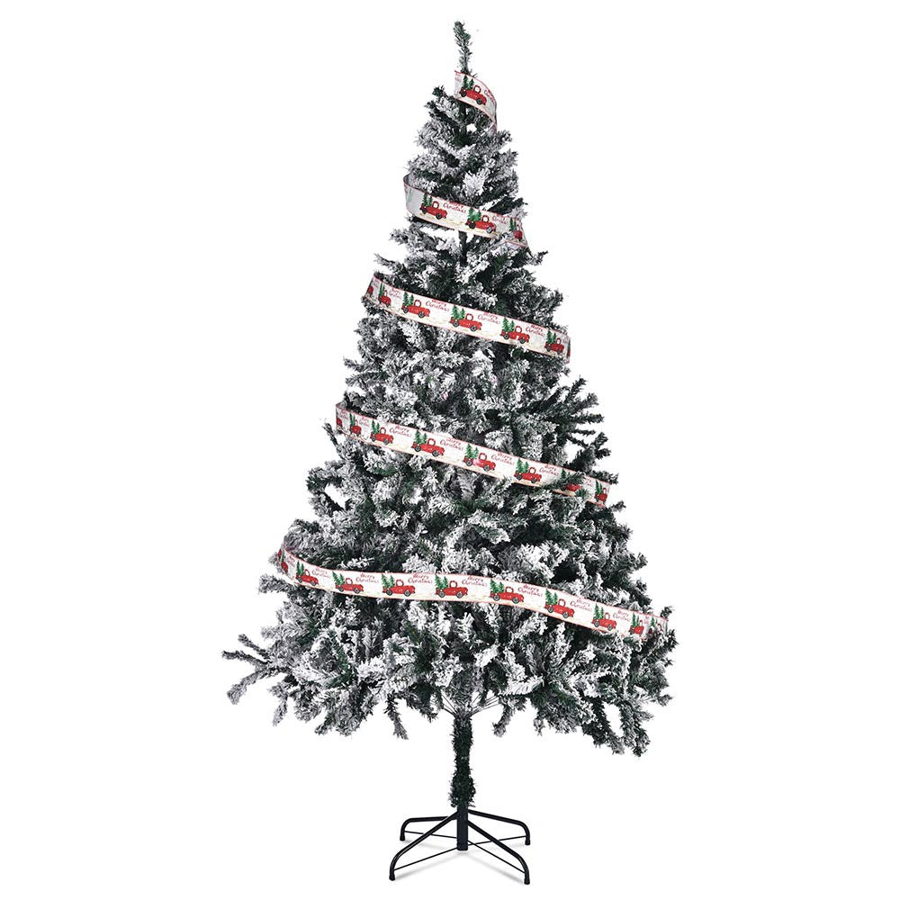 Yescom 7.5 feet White Flocked Christmas Tree Decor Image