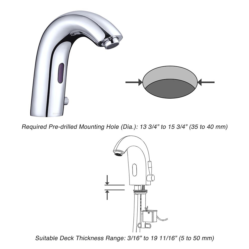 Yescom Touchless Lavatory Sink Faucet Hot & Cold 7" Image