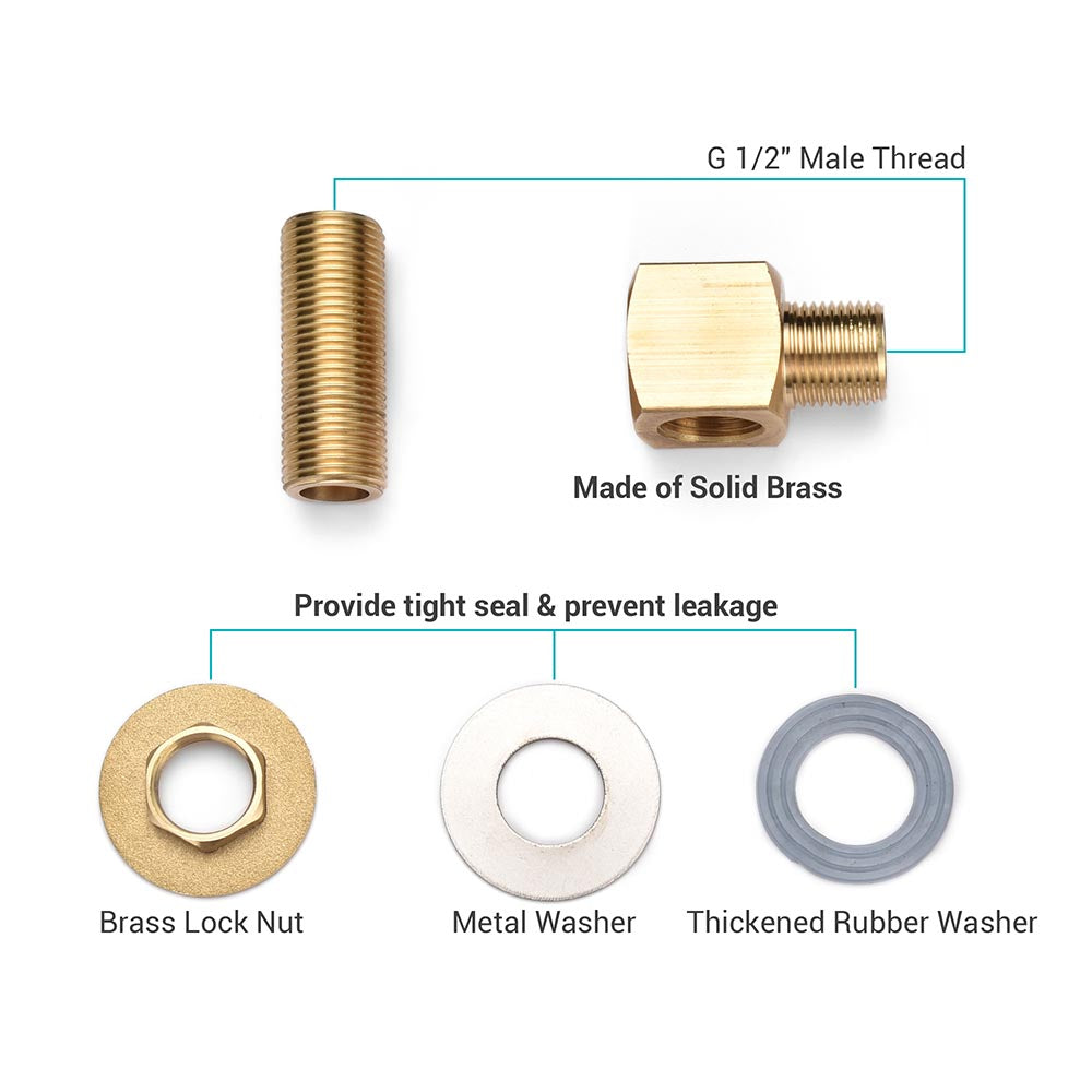 Yescom Wall Mount Faucet Kit G1/2" BSP Male Thread Image