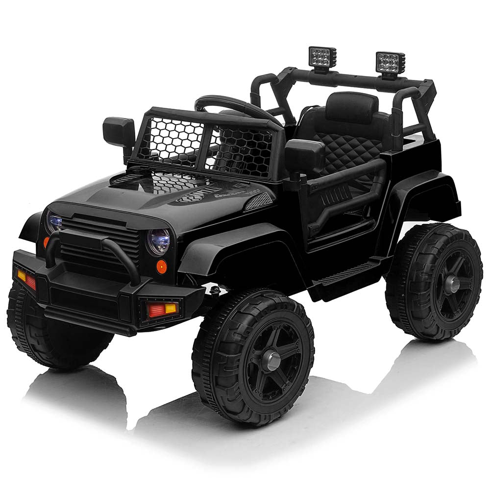 Yescom 12V Ride On Car Jeep Dual Drive Parent Control, Black Image