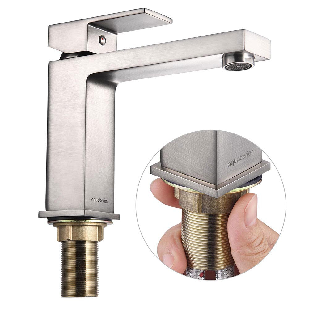 Yescom 6.5" Bathroom Faucet Single Handle Brushed Nickel Image