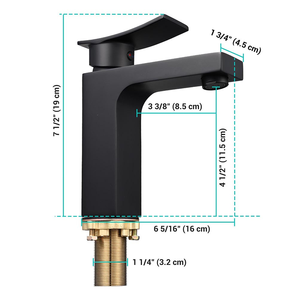 Yescom Bathroom Sink Faucet 1-Handle Cold Hot 7.5"H Image