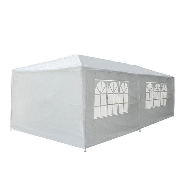 SEGAWE 10x20ft Gazebo Party Tent With 6 Side Walls – White Polyester, Wedding Canopy
