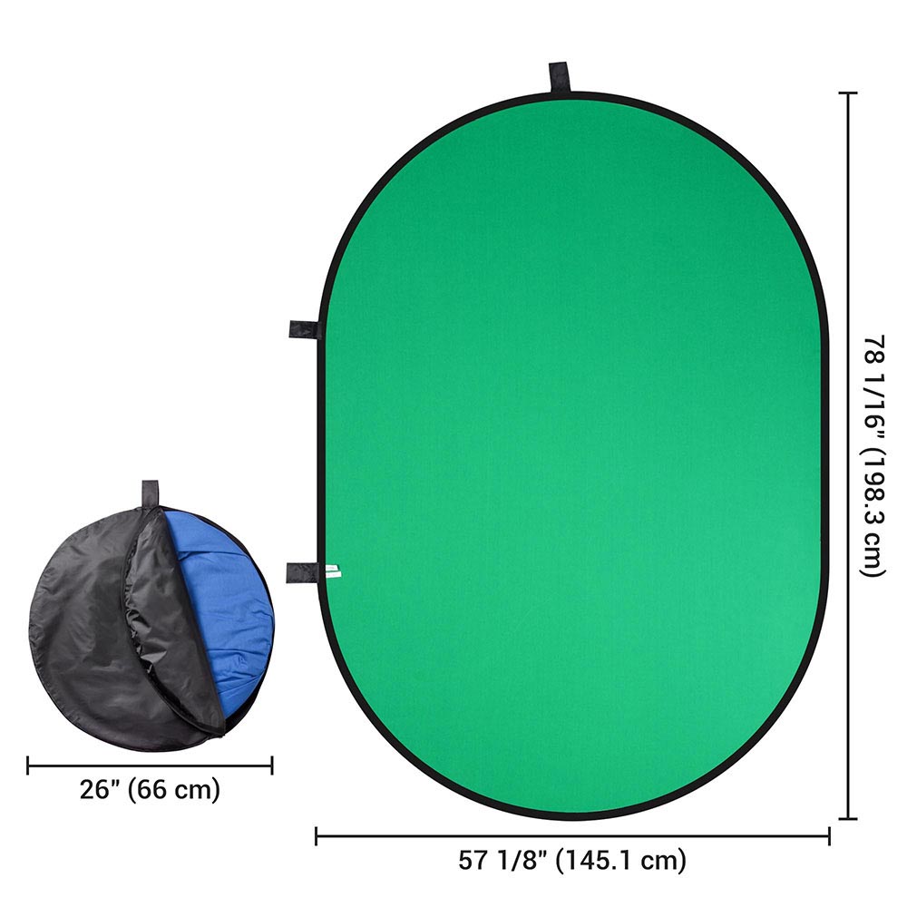 Yescom Blue-Green Chromakey Collapsible Reversible Background, 5'x6.5' Image