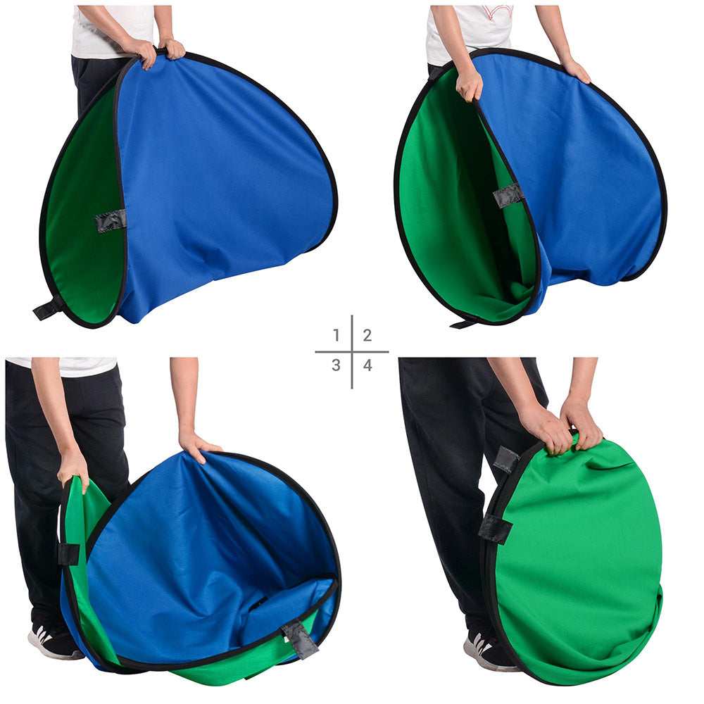 Yescom Blue-Green Chromakey Collapsible Reversible Background, 5'x6.5' Image