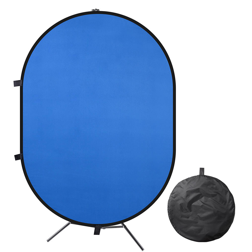 Yescom Blue-Green Chromakey Collapsible Background with Stand, 5'x7' Image