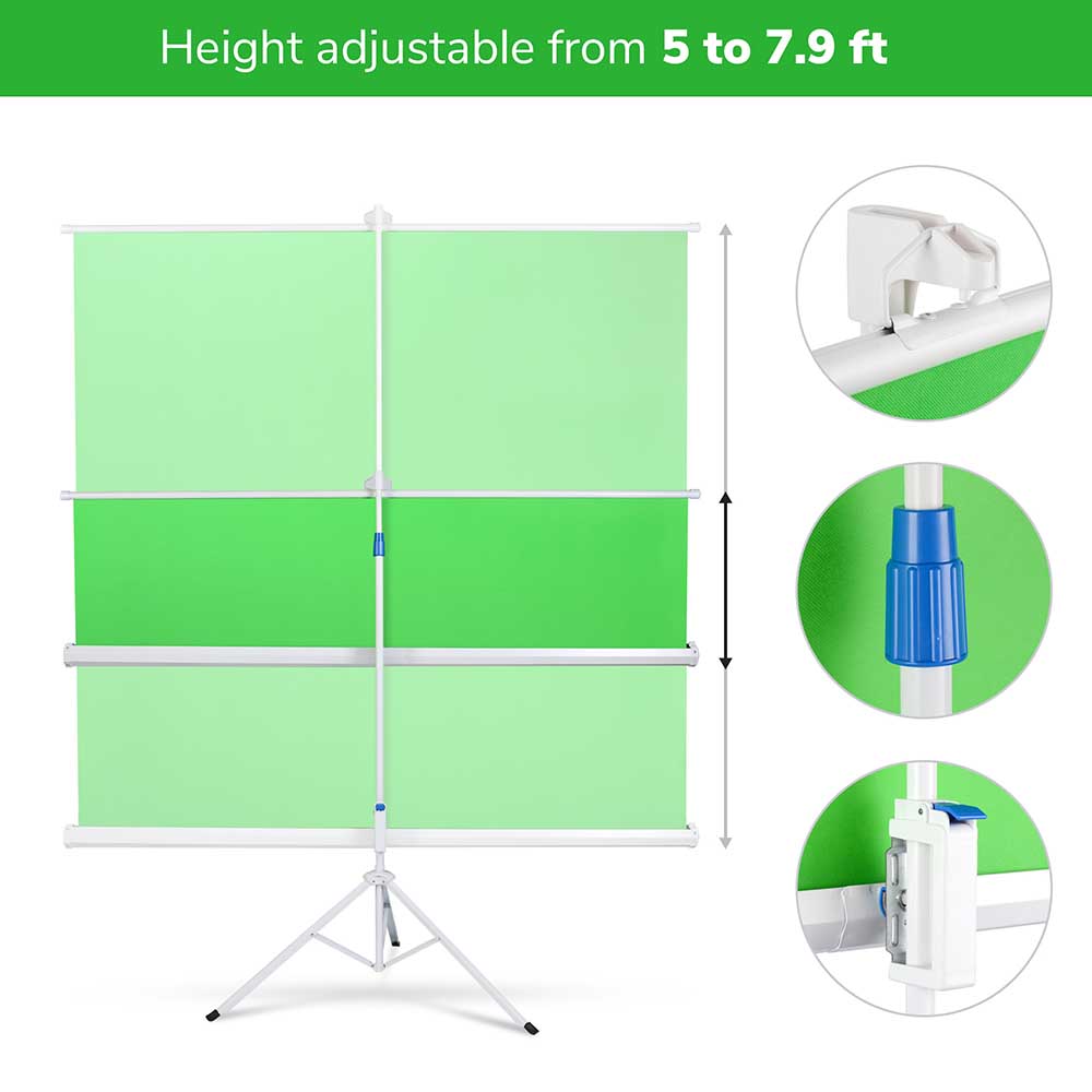 Yescom Retractable Green Screen Chromakey with Stand 6'x6' Image