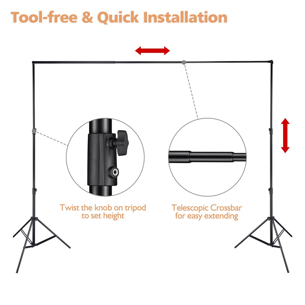 Yescom 10'Wx9.5'H Backdrop Stand Photo Video Studio Background Support Image