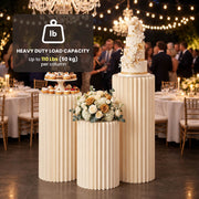 Yescom Off-White Paper Column Pedestal Stands 3ct. (16",24",32") Image