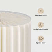 Yescom Off-White Paper Column Pedestal Stands 3ct. (16",24",32") Image