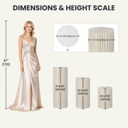 Yescom Off-White Paper Column Pedestal Stands 3ct. (16",24",32") Image