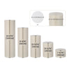 Yescom Off-White Paper Column Pedestal Stands 5ct. (8",16",24",32",40")