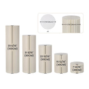 Yescom Off-White Paper Column Pedestal Stands 5ct. (8",16",24",32",40") Image