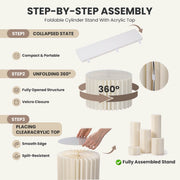 Yescom Off-White Paper Column Pedestal Stands 5ct. (8",16",24",32",40") Image
