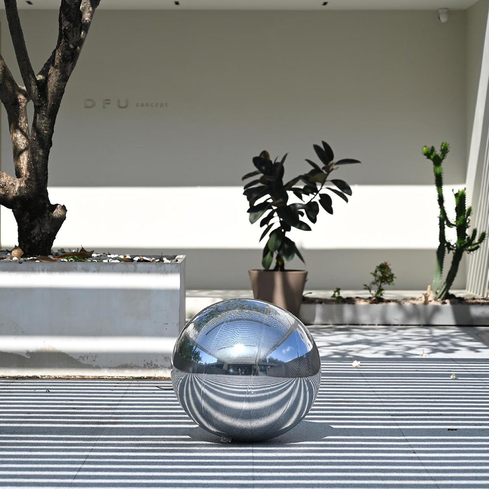 Yescom Inflatable Mirror Balloon with Iridescent, Gold, Silver, Black Options, 20in Silver Image