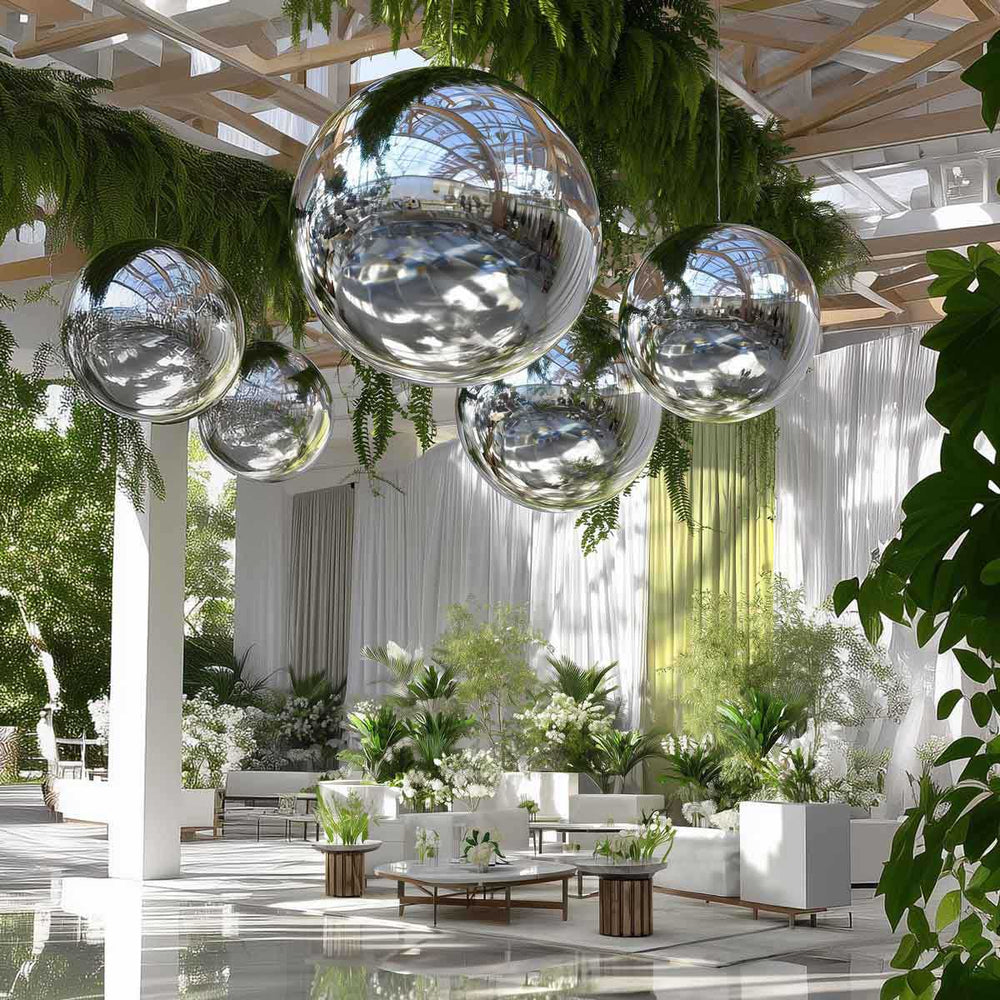 Yescom Inflatable Mirror Balloon with Iridescent, Gold, Silver, Black Options Image