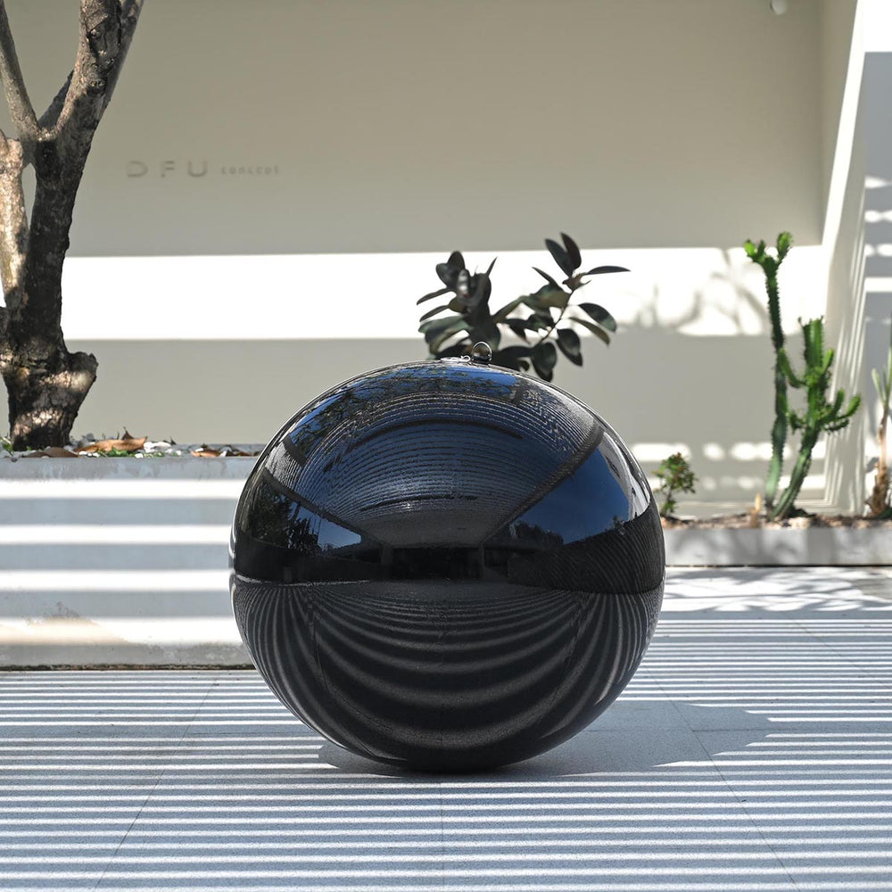 Yescom Inflatable Mirror Balloon with Iridescent, Gold, Silver, Black Options, 40in Black Image