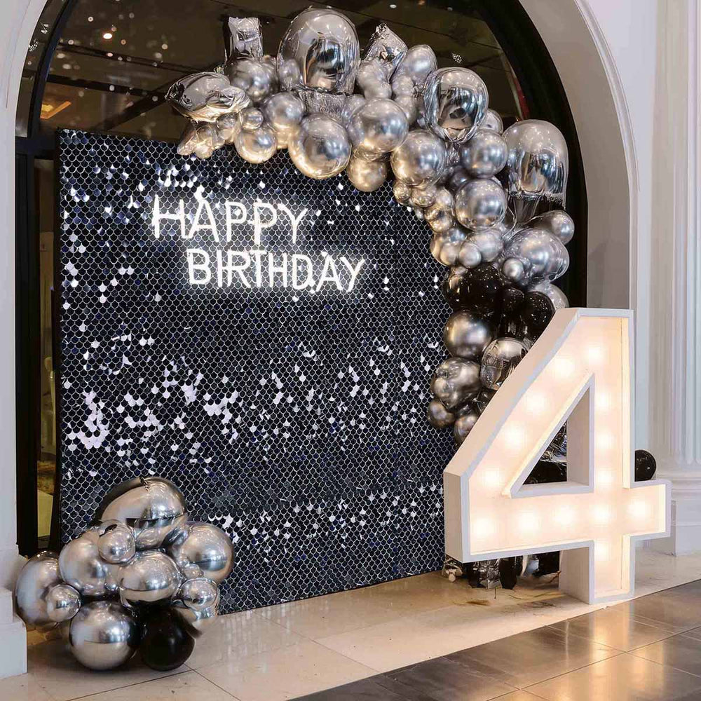 Yescom Scallop Sequin Shimmer Wall Backdrop Color Options Image