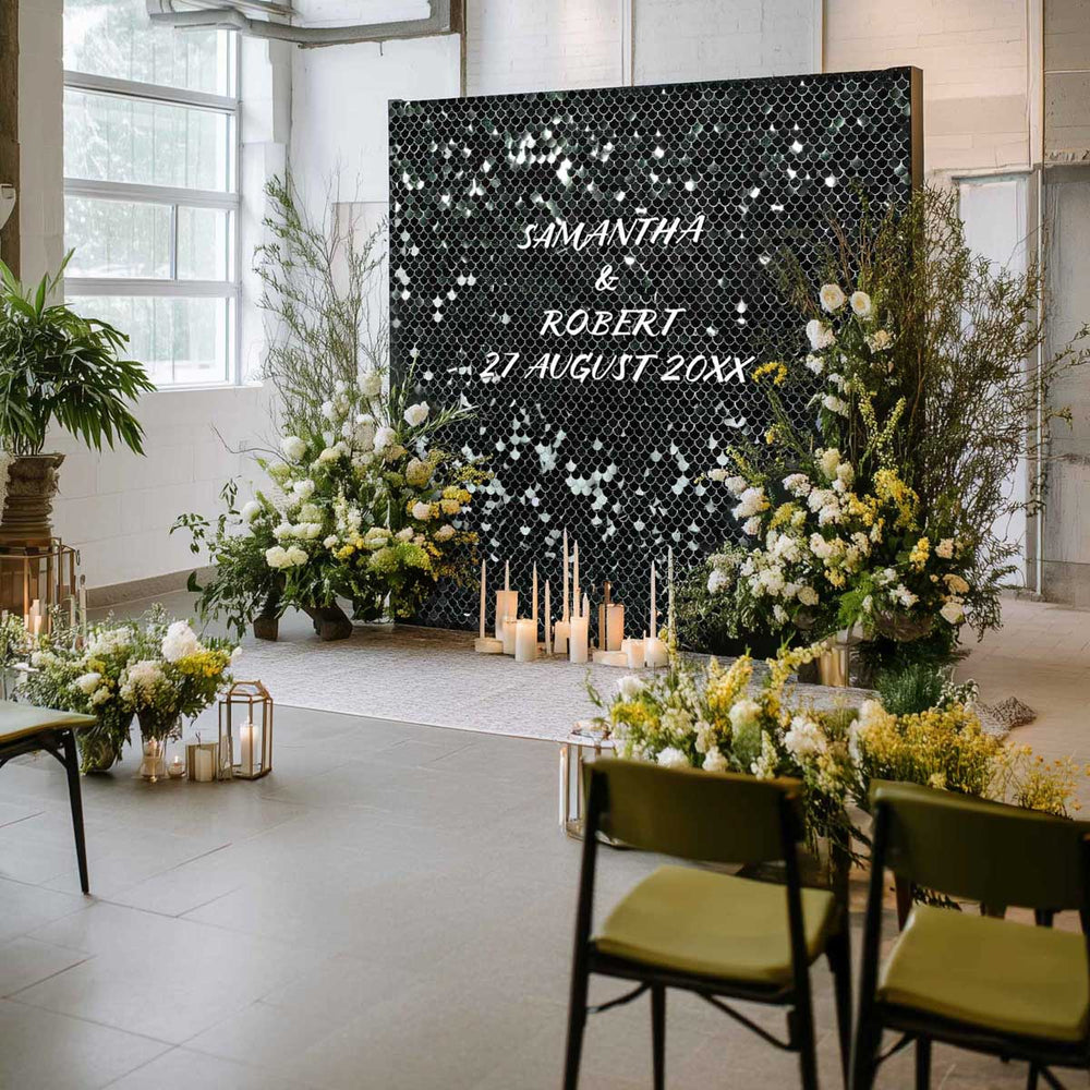 Yescom Scallop Sequin Shimmer Wall Backdrop Color Options Image