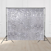Yescom 10'x8.5' Sequin Shimmer Wall Backdrop (Tripod Stand Included), Silver Image