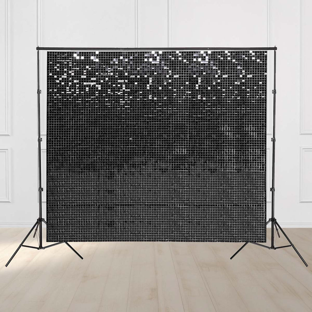 Yescom 10'x8.5' Sequin Shimmer Wall Backdrop (Tripod Stand Included), Black Image