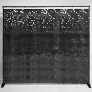 Yescom 10'x8' Sequin Shimmer Wall Backdrop (Sturdy Stand Included), Black Image