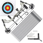 Yescom Archery Compound Bow Kit & 12 Carbon Arrows Fishing Bow Image