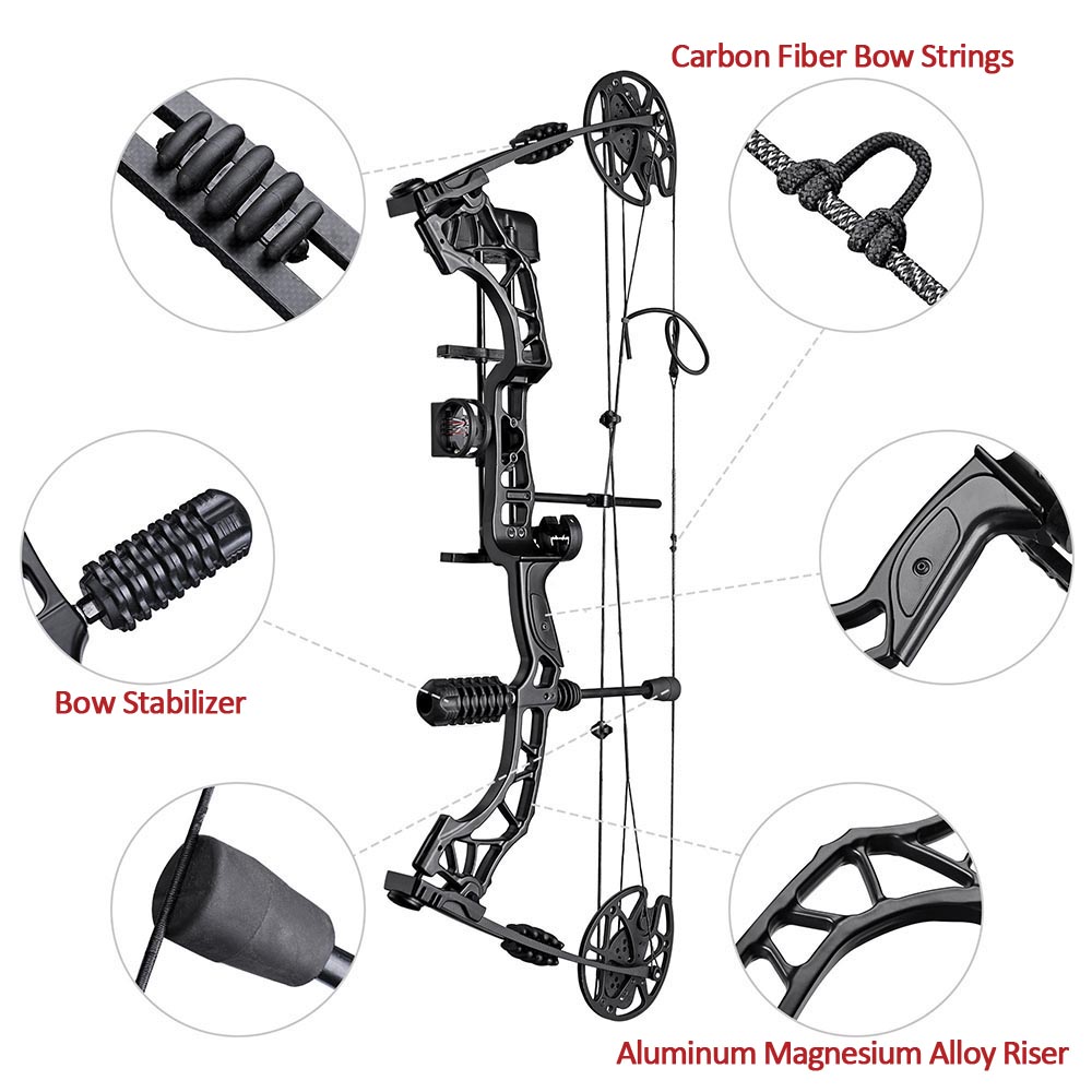 Yescom Compound Bow Kit Archery Bow and 12 Carbon Arrows Image
