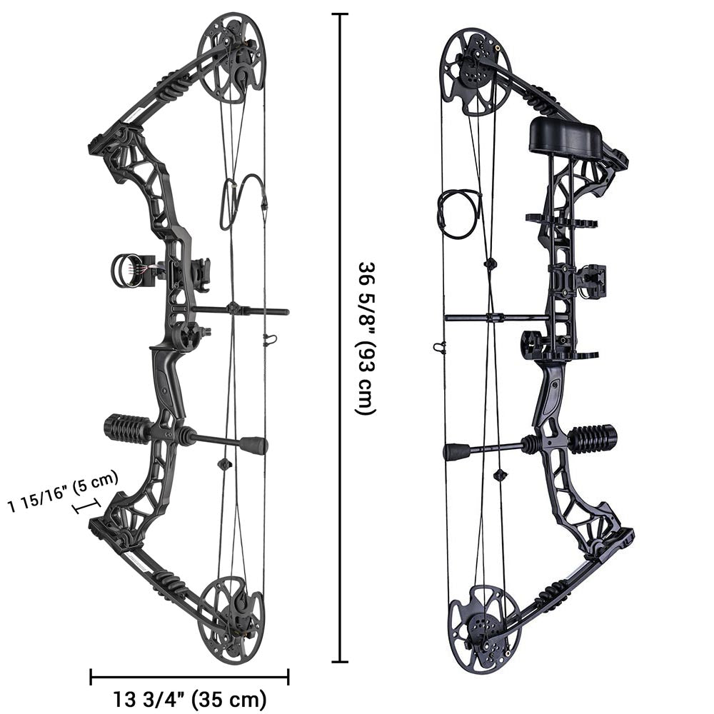 Yescom Compound Bow Kit Archery Bow and 12 Carbon Arrows Image