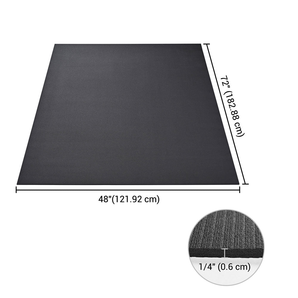 Yescom 6x4ft Yoga Mat 1/4"Thick Anti-Slip Black Image