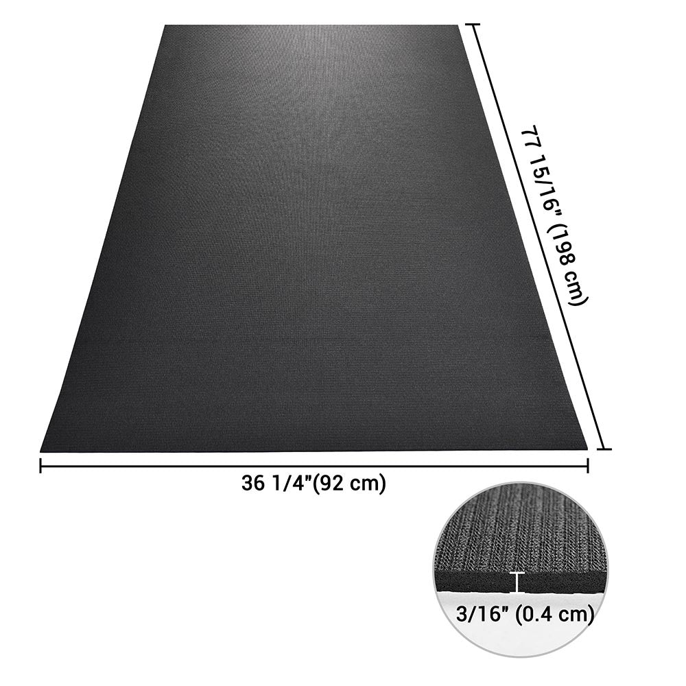 Yescom 3/16" Black Yoga Mat Workout Gym Floor Mat 6.5x3ft Image
