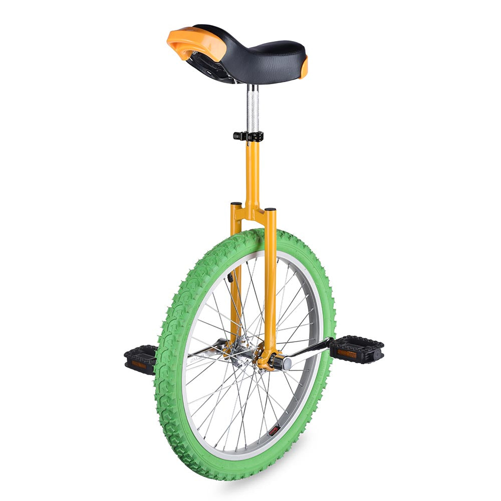 Yescom 20 inch Unicycle Wheel Frame Color Optional, Yellow & Green Image