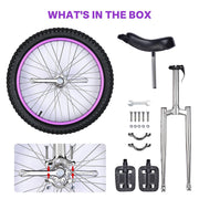 Yescom 20 inch Mountain Unicycle for Adults and Teens Municycle Purple Rim, Silver Frame Image