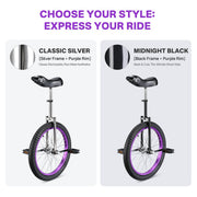 Yescom 20 inch Mountain Unicycle for Adults and Teens Municycle Purple Rim Image