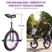 Yescom 20 inch Mountain Unicycle for Adults and Teens Municycle Purple Rim Image